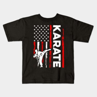 Usa American Flag Karate Kids T-Shirt